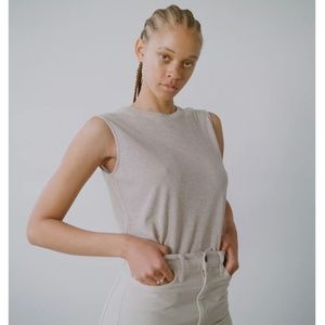 OZMA of California MUSCLE TEE Silk Noil Heather Grey